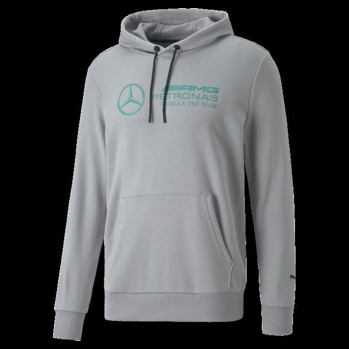 Puma På Salg Mercedes-amg Petronas F1 Herrelogo Motorsport Hettegenser Mercedes Team Sølv
