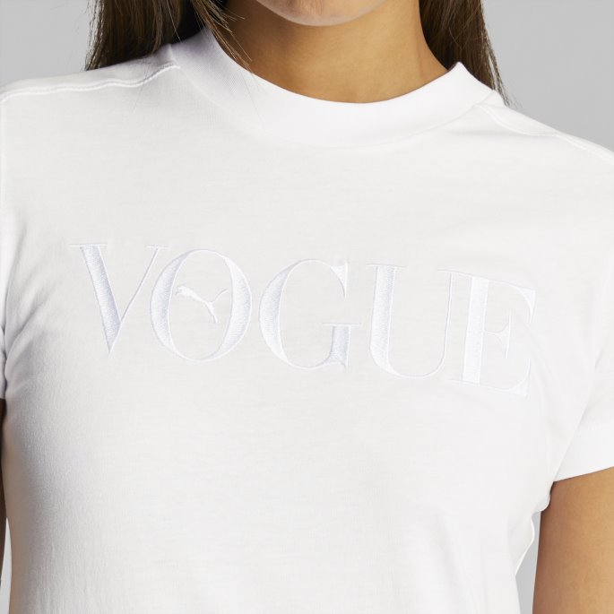 Puma På Tilbud X Vogue Vanlig T-skjorte For Kvinner Hvit
