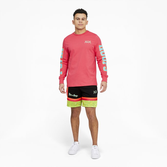 Puma På Tilbud X Rick And Morty Basketballshorts For Menn Svart