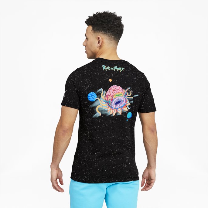 Puma På Tilbud X Rick And Morty Kortermet Basketball T-skjorte For Menn Svart