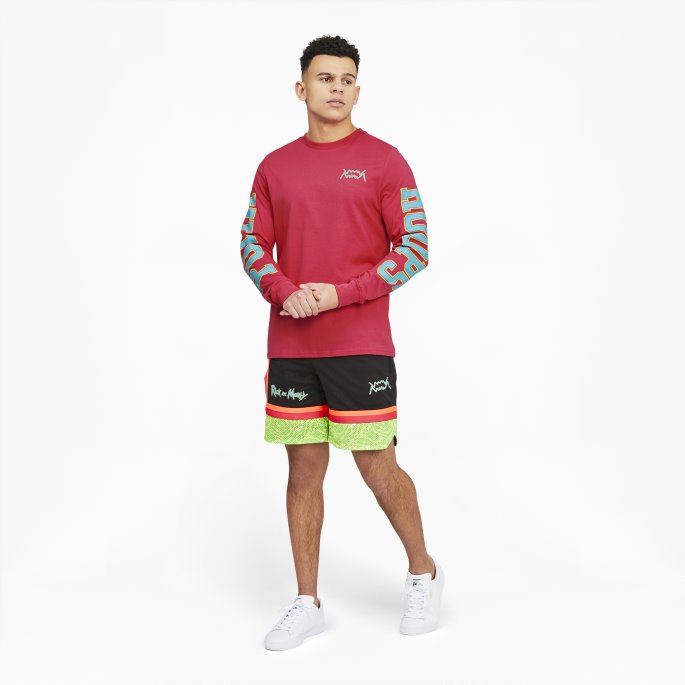 Puma På Tilbud X Rick And Morty Langermet Basketball T-skjorte For Menn Nrgy Rose