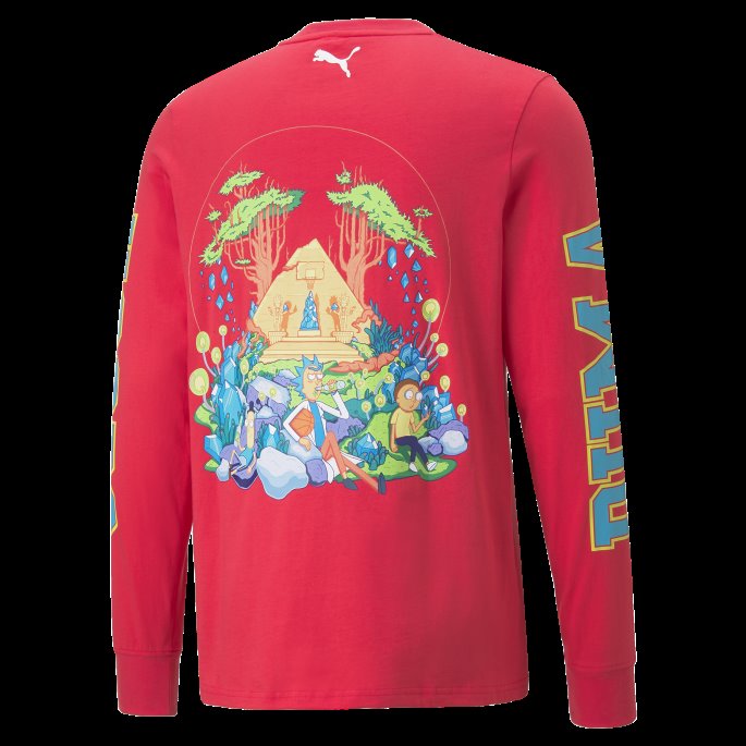 Puma På Tilbud X Rick And Morty Langermet Basketball T-skjorte For Menn Nrgy Rose
