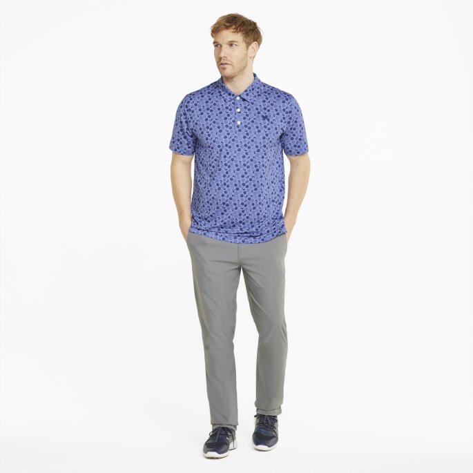 Puma På Tilbud Lavendar Pop-flammende Blå Mattr Strandtur Herre Golfpolo