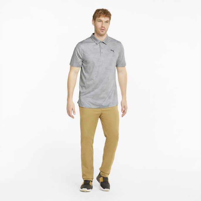 Skyspunnet Brosjyre Golf Poloskjorte For Menn Stille Skygge Lyng Puma På Tilbud