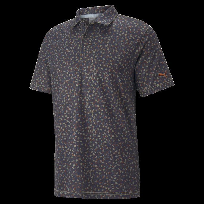 Mattr Fancy Plants Golf Poloskjorte Menn Marineblå Blazer-varm Kastanje Puma På Salg