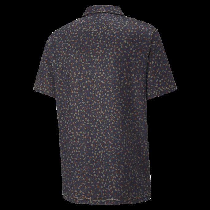 Mattr Fancy Plants Golf Poloskjorte Menn Marineblå Blazer-varm Kastanje Puma På Salg