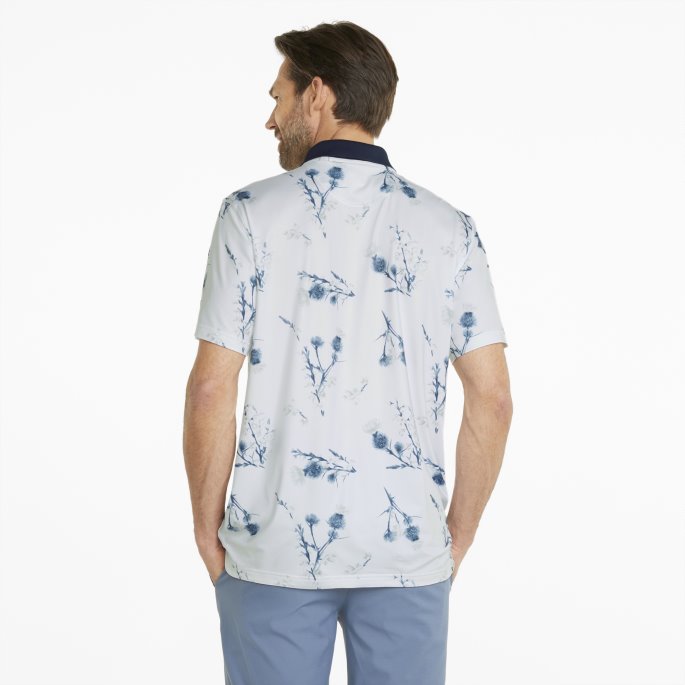 Puma På Tilbud Lyse Hvit-marine Blazer Mattr Lowlands Golfpolo Menn