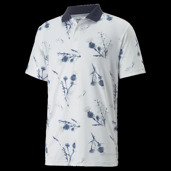 Puma På Tilbud Lyse Hvit-marine Blazer Mattr Lowlands Golfpolo Menn