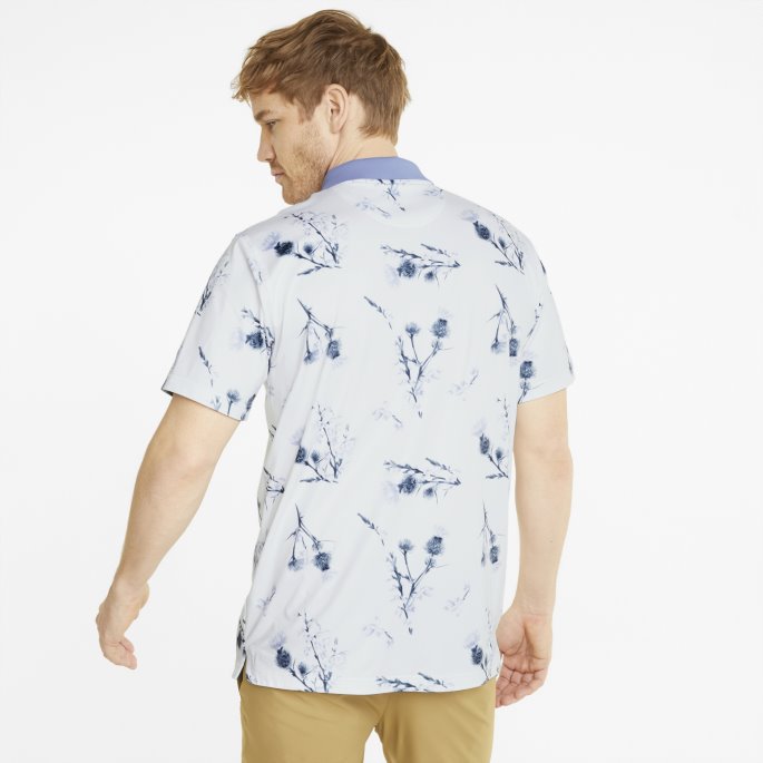 Mattr Lowlands Golfpolo Menn Lyse Hvit-lavendar Pop Puma På Tilbud