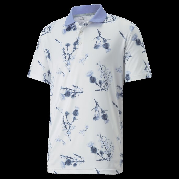 Mattr Lowlands Golfpolo Menn Lyse Hvit-lavendar Pop Puma På Tilbud