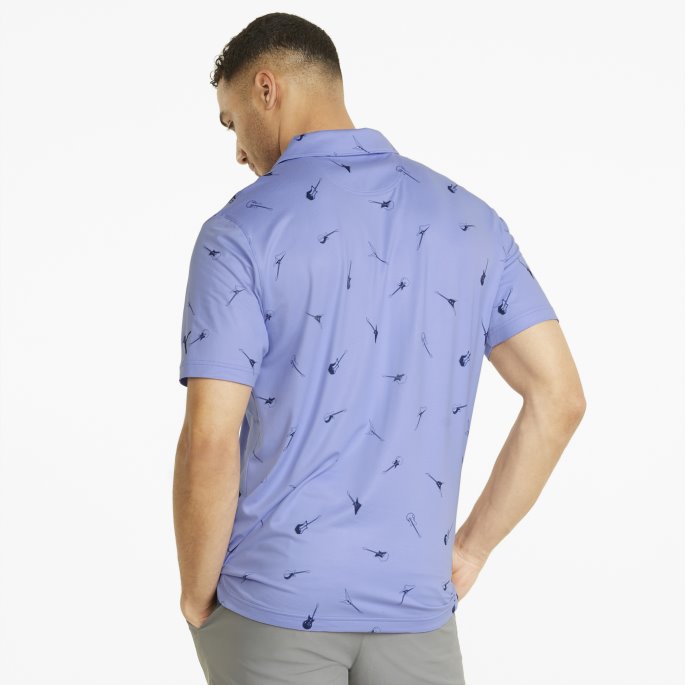 Skyspunnet Akkorder Golf Poloskjorte Menn Puma På Tilbud Lavendel Pop-marine Blazer