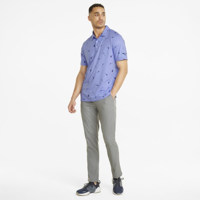 Skyspunnet Akkorder Golf Poloskjorte Menn Puma På Tilbud Lavendel Pop-marine Blazer