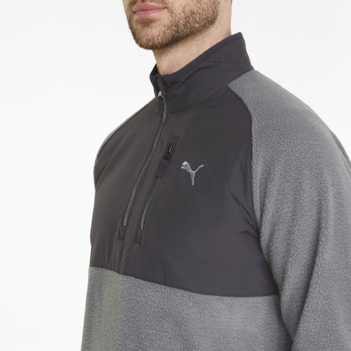 Stille Nyanse-svart Puma På Tilbud Sherpa Quarter-zip Golf Sweatshirt Menn