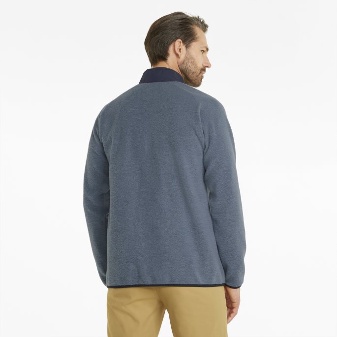 Puma På Tilbud Sherpa Golfgenser Med Kvart Glidelås Herre Kveld Himmelblå Blazer