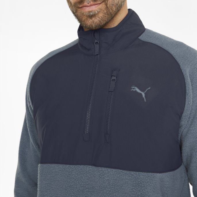 Puma På Tilbud Sherpa Golfgenser Med Kvart Glidelås Herre Kveld Himmelblå Blazer