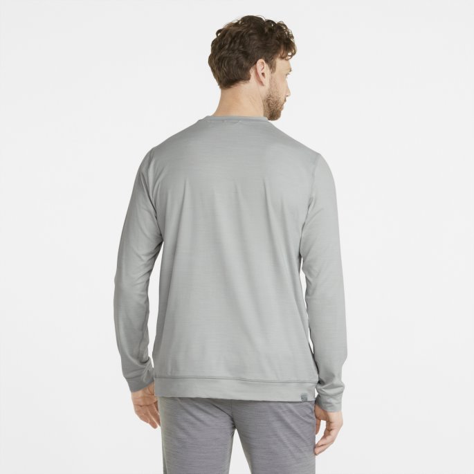 Skyspunnet Grylbl Crew Neck Golf Sweatshirt Herre High Rise Heather Puma På Tilbud