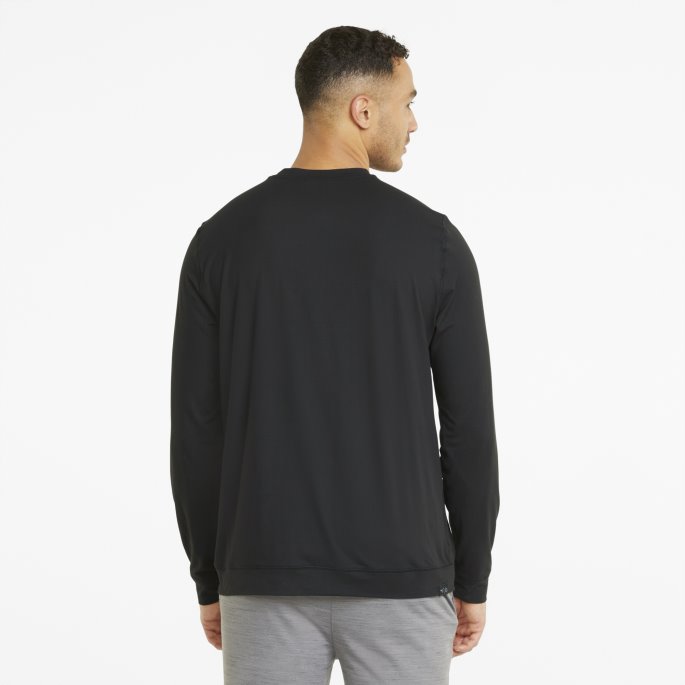 Puma På Tilbud Svart Skyspunnet Grylbl Crew Neck Golf Sweatshirt Herre