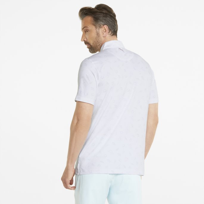 Puma På Tilbud X Arnold Palmer Skyspunnet Utfordrer Golfpolo Menn Lys Hvit-lavendar Pop
