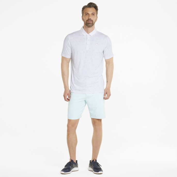 Puma På Tilbud X Arnold Palmer Skyspunnet Utfordrer Golfpolo Menn Lys Hvit-lavendar Pop