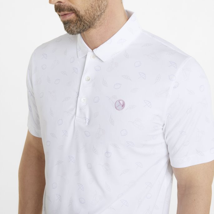 Puma På Tilbud X Arnold Palmer Skyspunnet Utfordrer Golfpolo Menn Lys Hvit-lavendar Pop
