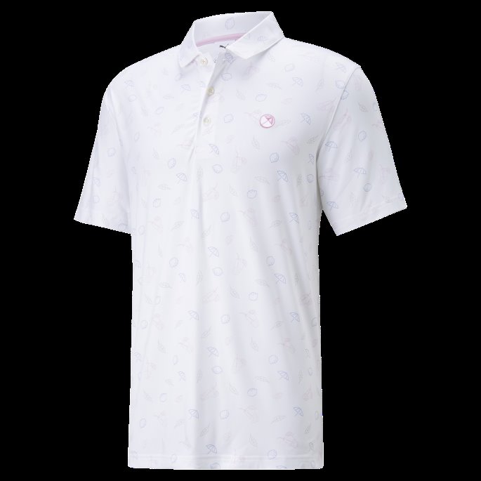 Puma På Tilbud X Arnold Palmer Skyspunnet Utfordrer Golfpolo Menn Lys Hvit-lavendar Pop