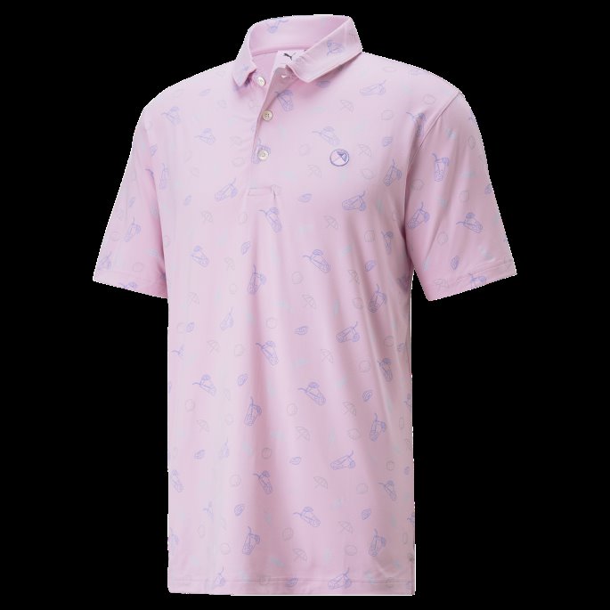 Puma På Tilbud X Arnold Palmer Skyspunnet Utfordrer Golfpolo Menn Blek Rosa-lavendar Pop