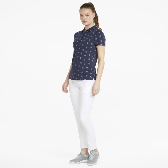 Skyspunnet Hage Golf Poloskjorte Dame Marine Blazer-lys Hvit Puma På Tilbud