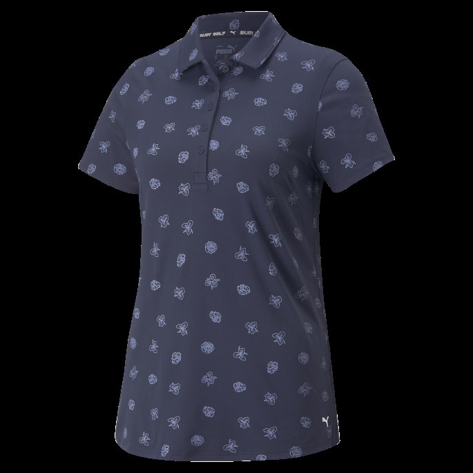 Skyspunnet Hage Golf Poloskjorte Dame Marine Blazer-lys Hvit Puma På Tilbud