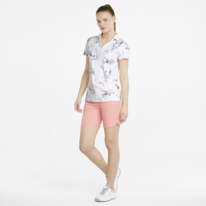 Puma På Tilbud Lys Hvit-nellik Rosa Mattr Lowlands Golf Poloskjorte Kvinner