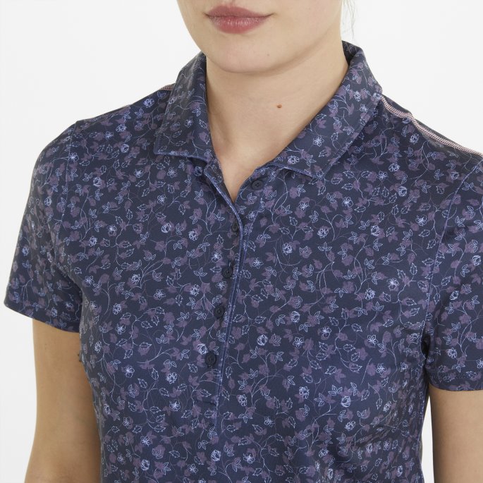 Marineblå Blazer-blek Drue Matt Fancy Planter Golf Poloskjorte For Kvinner Puma På Salg