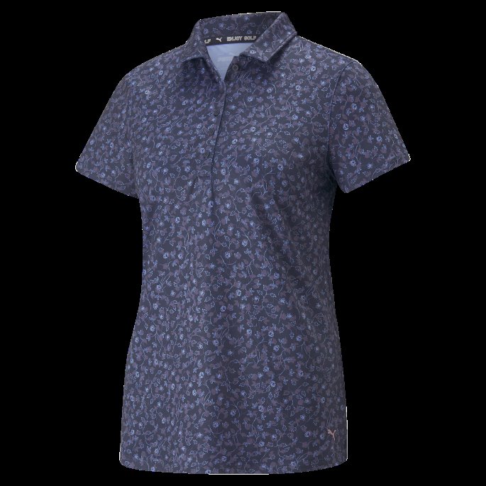 Mattr Fancy Planter Golf Poloskjorte Kvinner Puma På Tilbud Marine Blazer-blek Drue