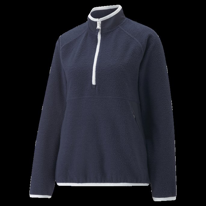 Marine Blazer-lys Hvit Puma På Tilbud Sherpa Golfgenser Med Halv Glidelås Kvinner