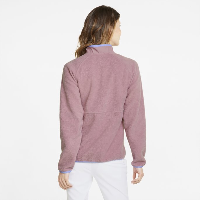 Puma På Salg Blek Drue-lavendar Pop Sherpa Golf Sweatshirt Med Halv Glidelås Kvinner