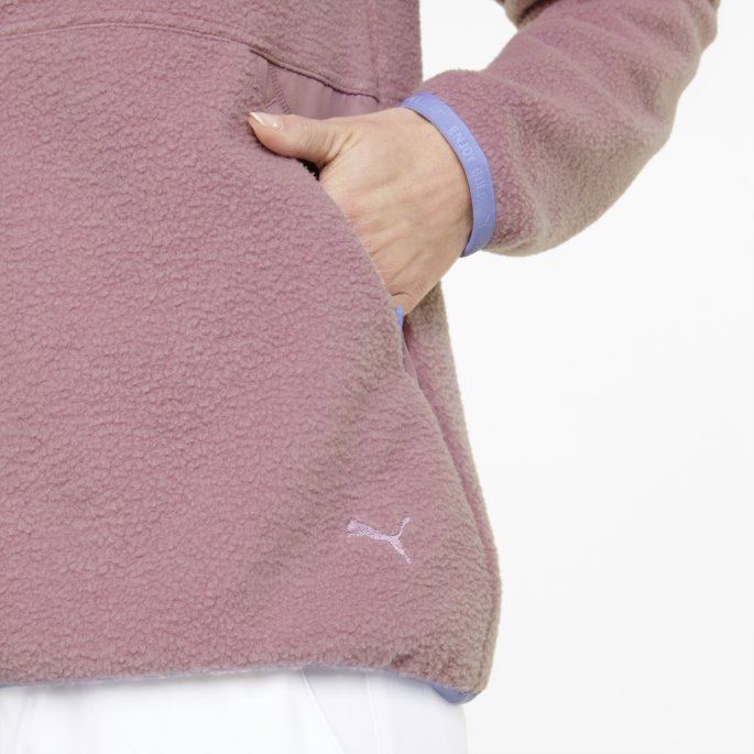 Puma På Salg Blek Drue-lavendar Pop Sherpa Golf Sweatshirt Med Halv Glidelås Kvinner