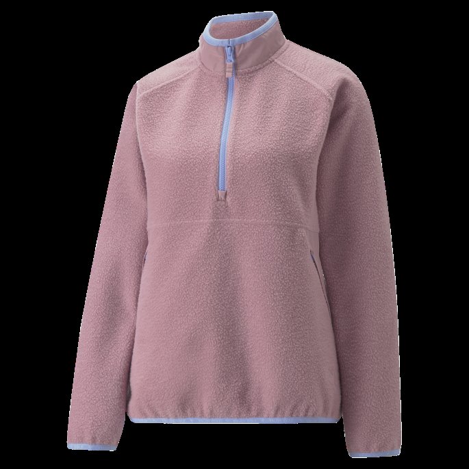 Puma På Salg Blek Drue-lavendar Pop Sherpa Golf Sweatshirt Med Halv Glidelås Kvinner