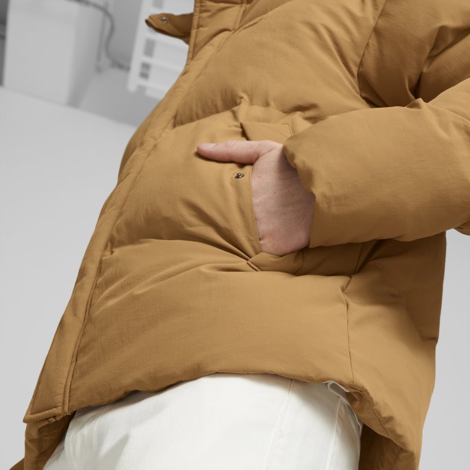 Desert Tan Puma På Tilbud Klassikere Oversized Pufferjakke