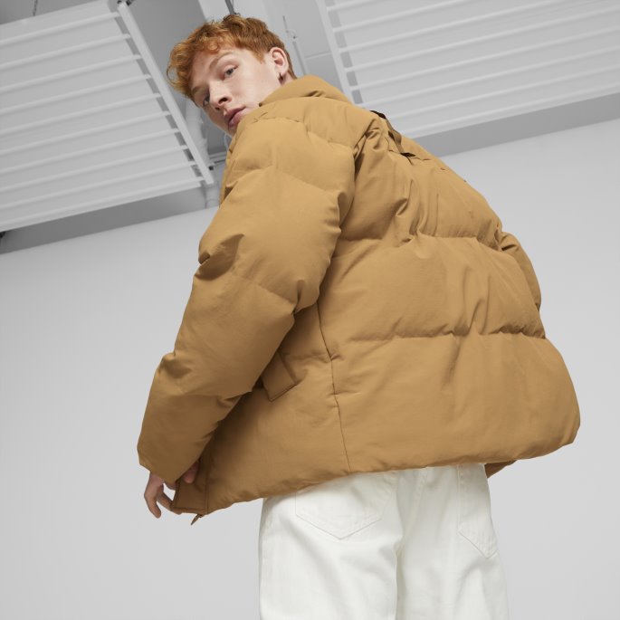 Desert Tan Puma På Tilbud Klassikere Oversized Pufferjakke