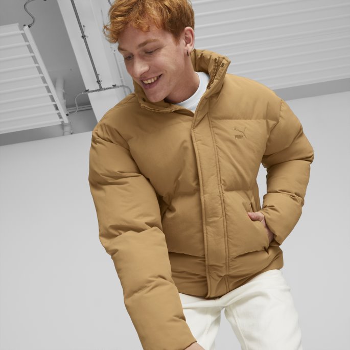 Desert Tan Puma På Tilbud Klassikere Oversized Pufferjakke