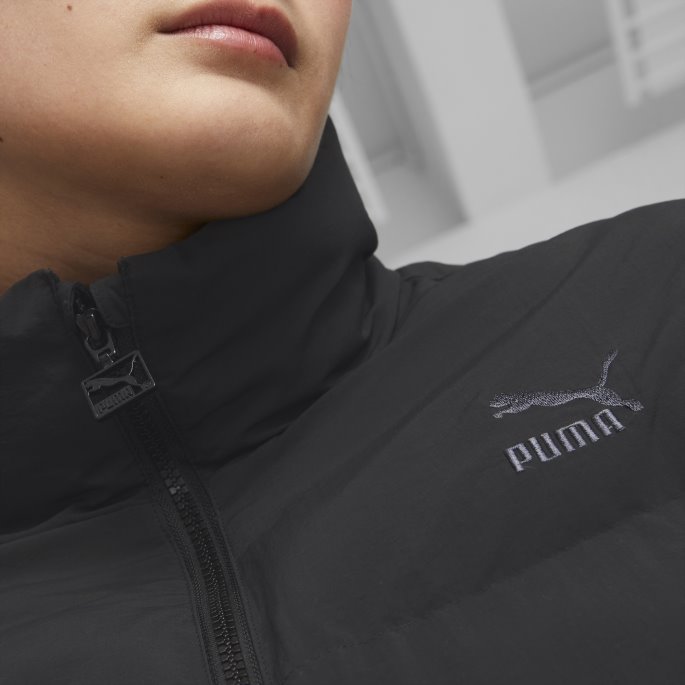 Svart Puma På Tilbud Klassikere Oversized Pufferjakke Kvinner