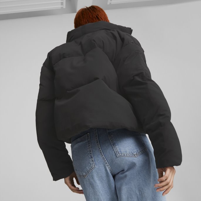 Svart Puma På Tilbud Klassikere Oversized Pufferjakke Kvinner