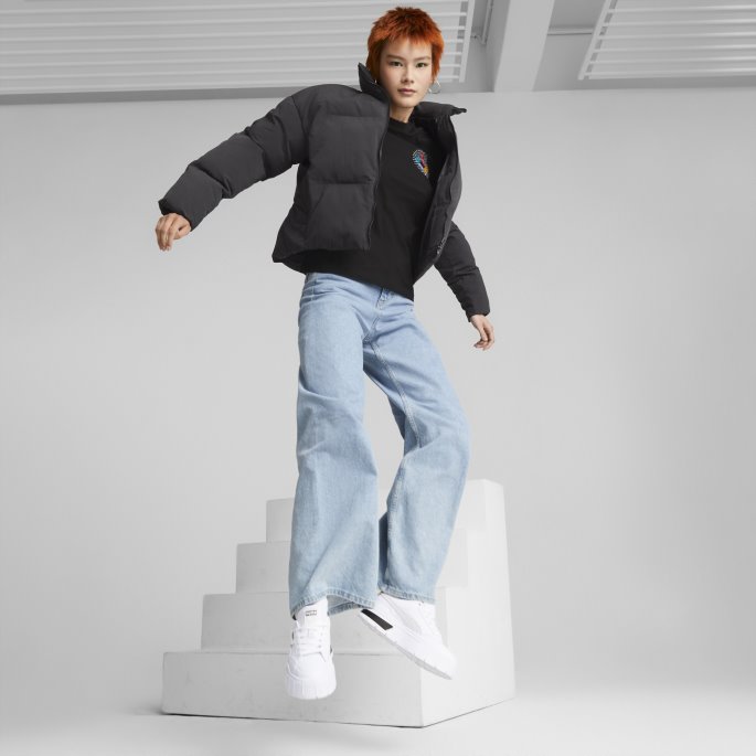Puma På Tilbud Sorte Klassikere Oversized Pufferjakke Kvinner