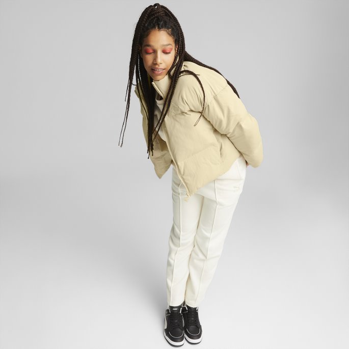 Klassikere Oversized Pufferjakke Dame Lys Sand Puma På Salg