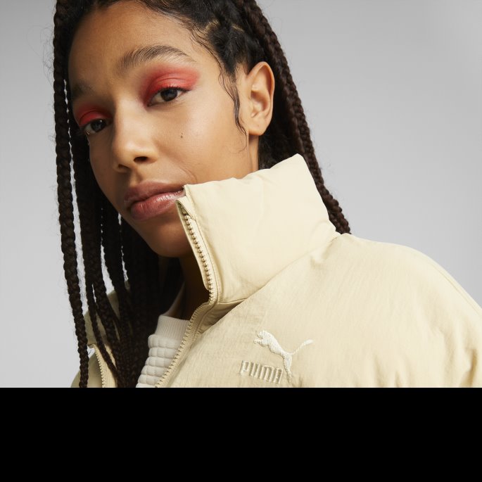 Klassikere Oversized Pufferjakke Dame Lys Sand Puma På Salg
