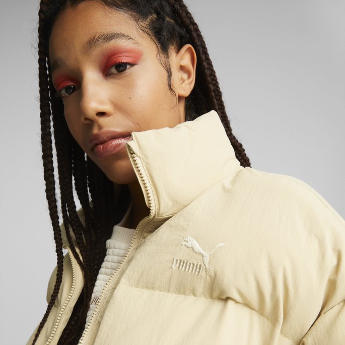 Puma På Tilbud Light Sand Classics Oversized Pufferjakke Dame