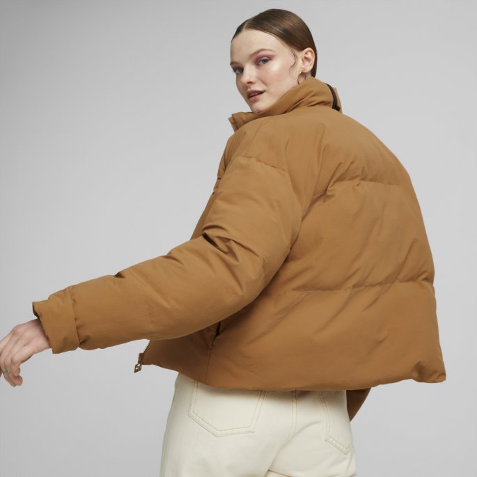 Klassikere Oversized Puffer Jakke Kvinner Puma På Tilbud Desert Tan