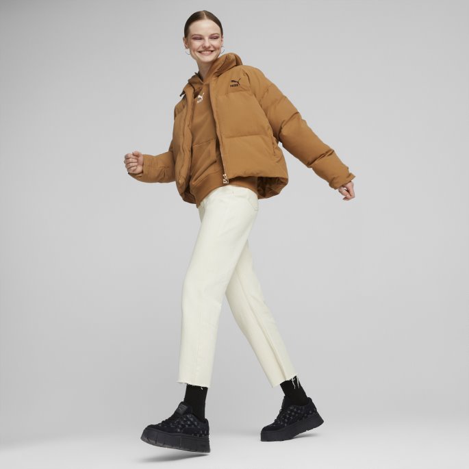 Klassikere Oversized Puffer Jakke Kvinner Puma På Tilbud Desert Tan