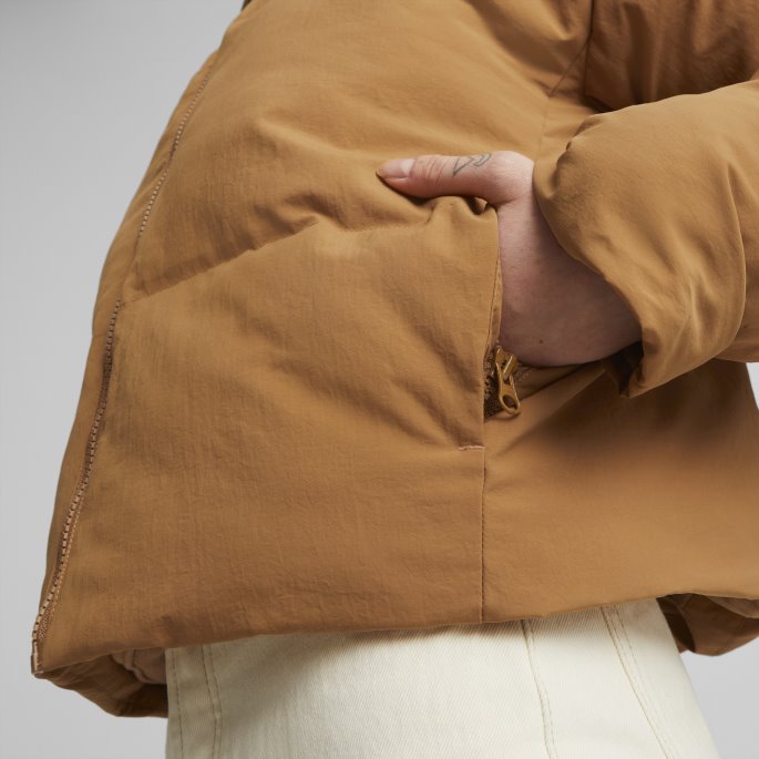 Klassikere Oversized Puffer Jakke Kvinner Puma På Tilbud Desert Tan