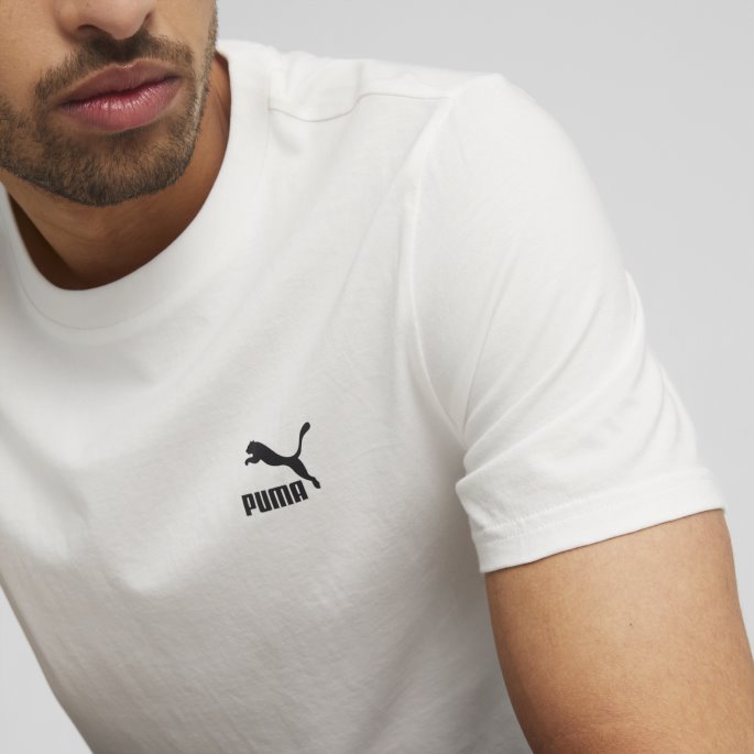 Hvit Puma På Tilbud Classics Liten Logo Herre-t-skjorte