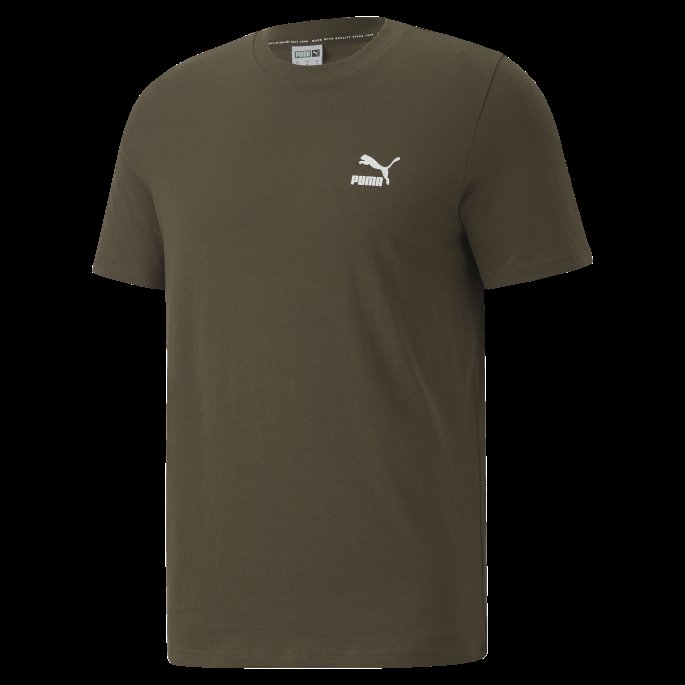 Classics Liten Logo Herre T-skjorte Puma På Salg Dyp Oliven