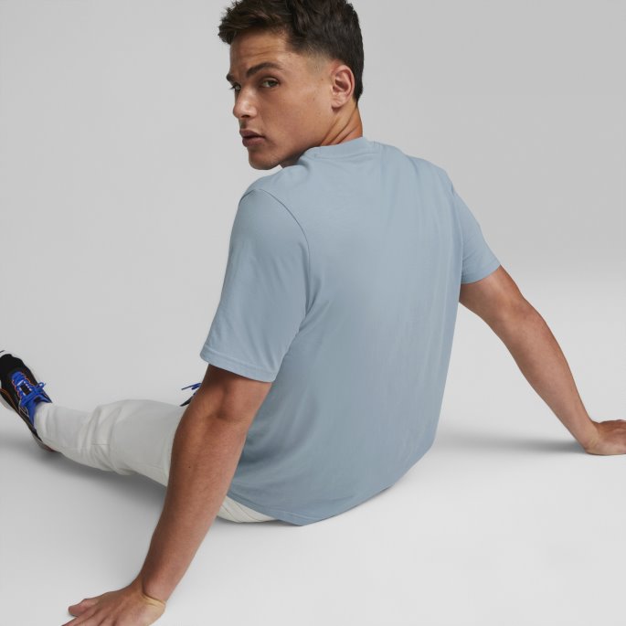 Puma På Tilbud Klassikere Liten Logo T-skjorte Herre Blå Vask